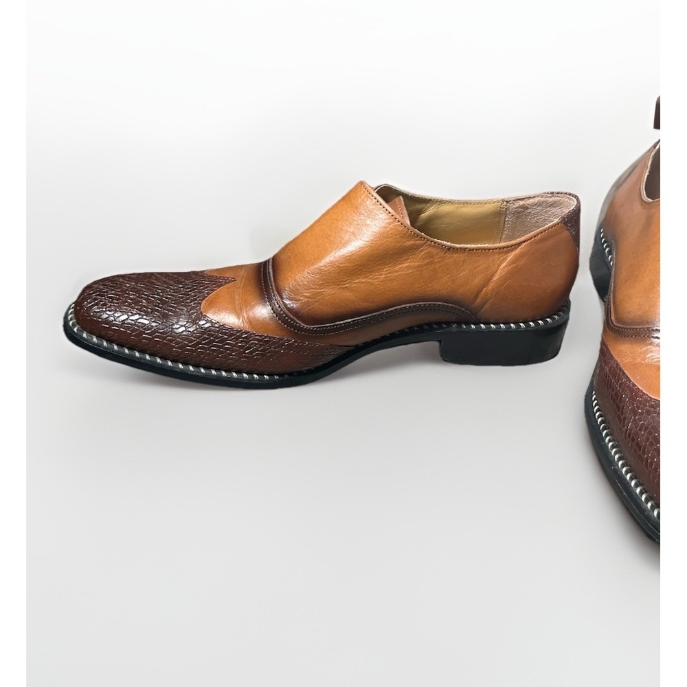Fortune from Liberty Brown Tan Leather Slip On Square Toe Dress Shoes 10.5 - Picture 3 of 6